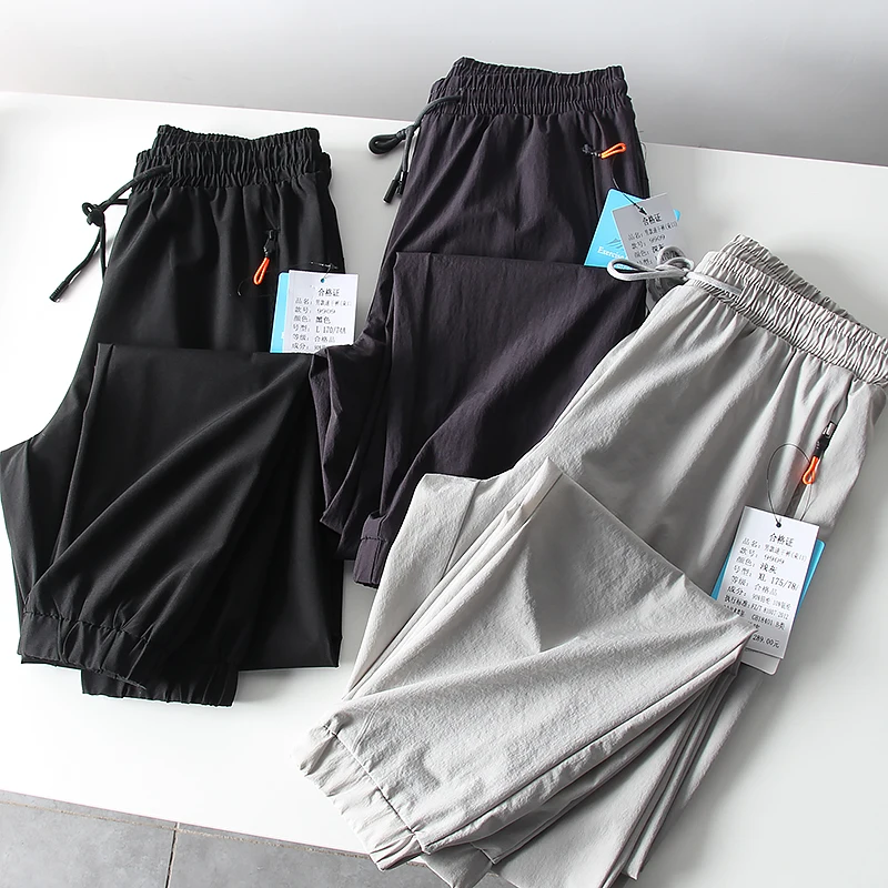 

Comfortable Breathable Men's Summer Outdoor Elastic Thin Qui Dry Casual Pants Handmade Multiple Elastici Youthful Sle