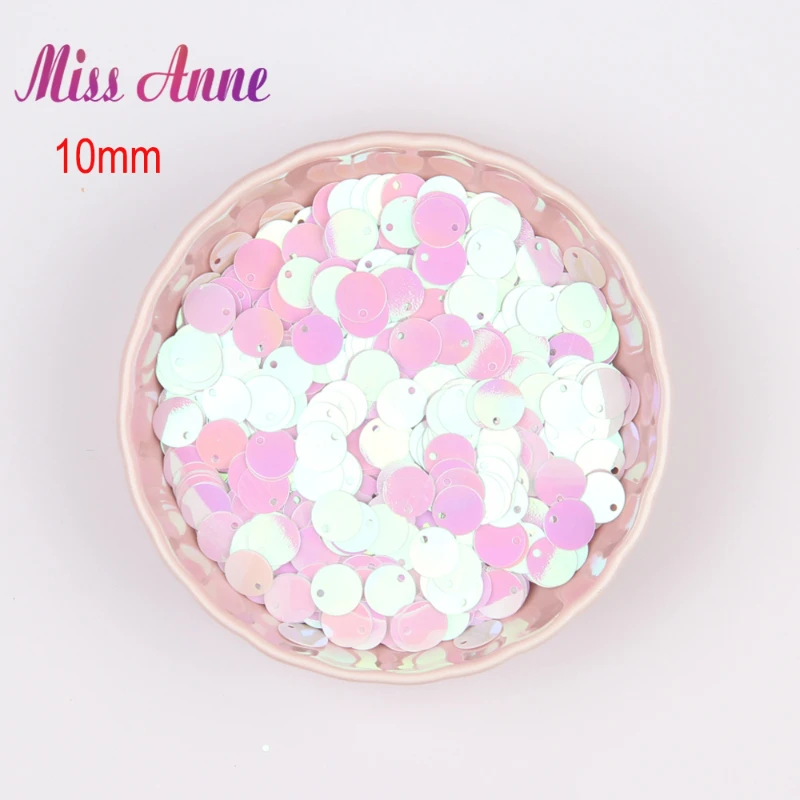 Paillette Sequin 10mm 15mm 20mm 25mm Large Flat Round Edge Hole Loose Sequins for Carfs Kids Dance DIY Decoration Lentejuela 20g