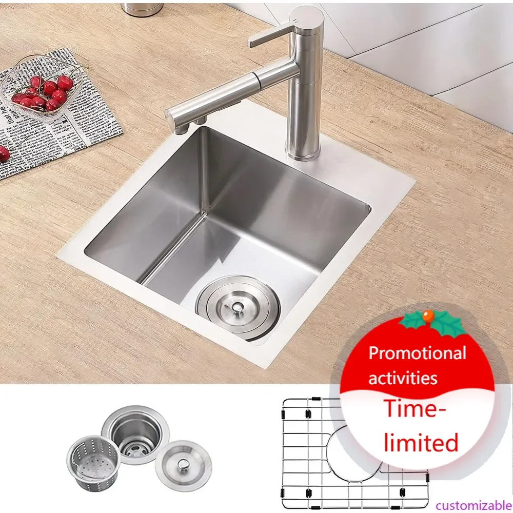 

Горячая распродажа: Настраиваемая встраиваемая мойка VCCUCINE, 15x15 дюймов, для кухни в автодоме, ручной работы, из нержавеющей стали, для влажных зон