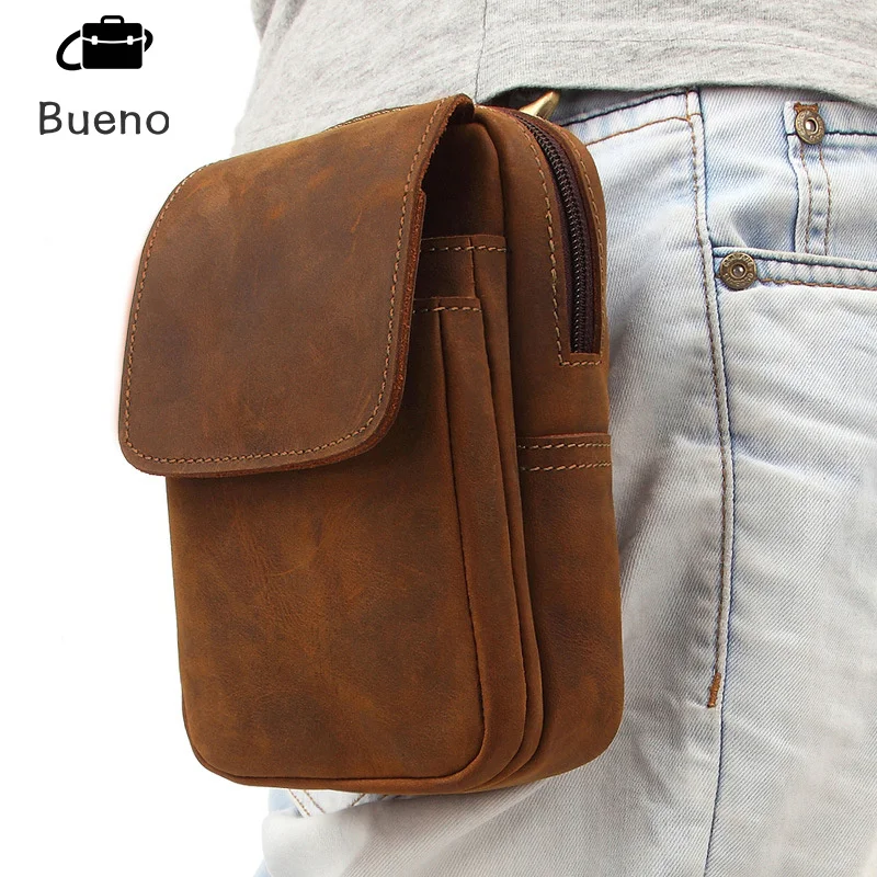 

New Men's Genuine Leathe Waist Pack Male Phone Pouch Bags Fanny for Men Cowhide Vintage Man Bum Belt