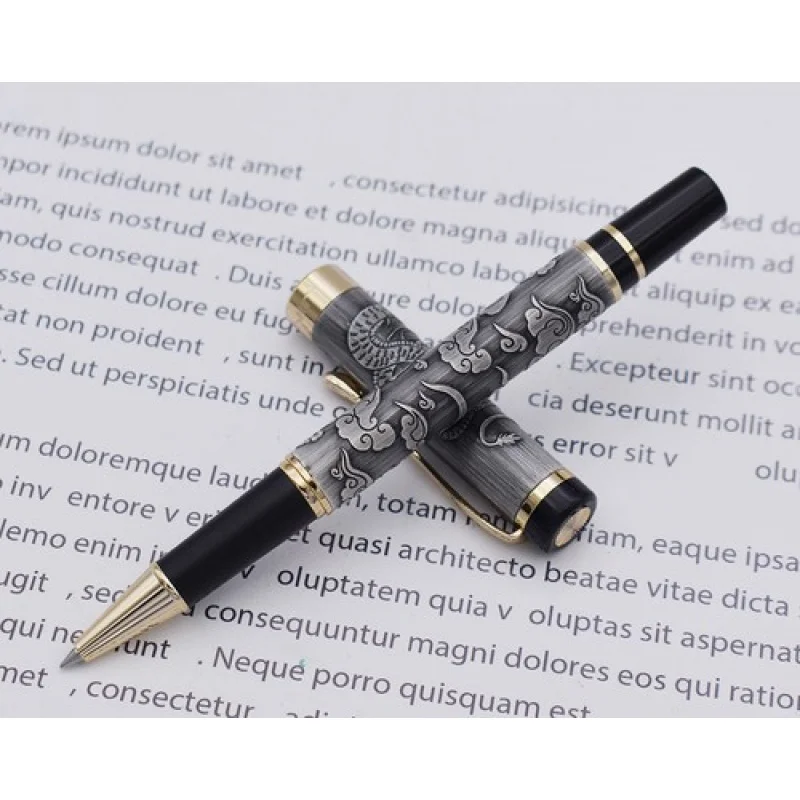 

A + Jinhao 5000, винтажная серая ручка-роллер, текстура дракона, резьба, подарочная ручка для письма