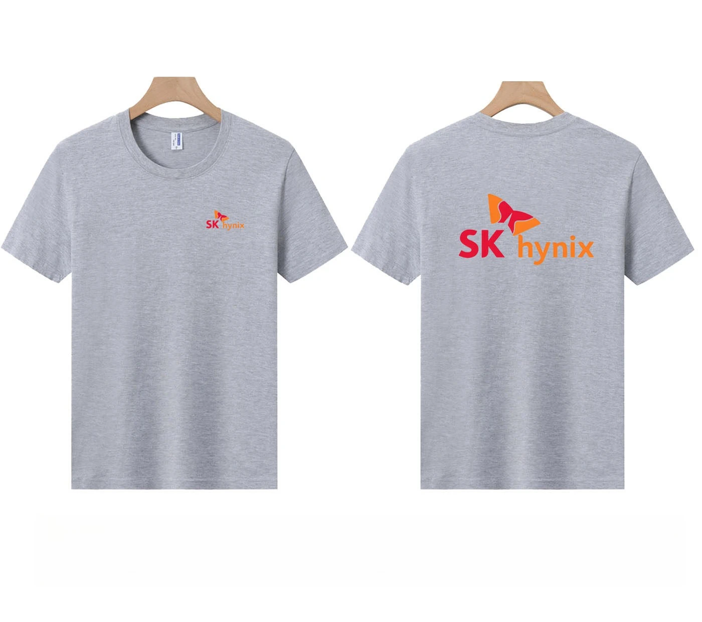 Unisex Casual Tech Company SK Print T-Shirt Black Cotton Short Sleeve Semiconductor Chip Fan Streetwear Tee for Men Women