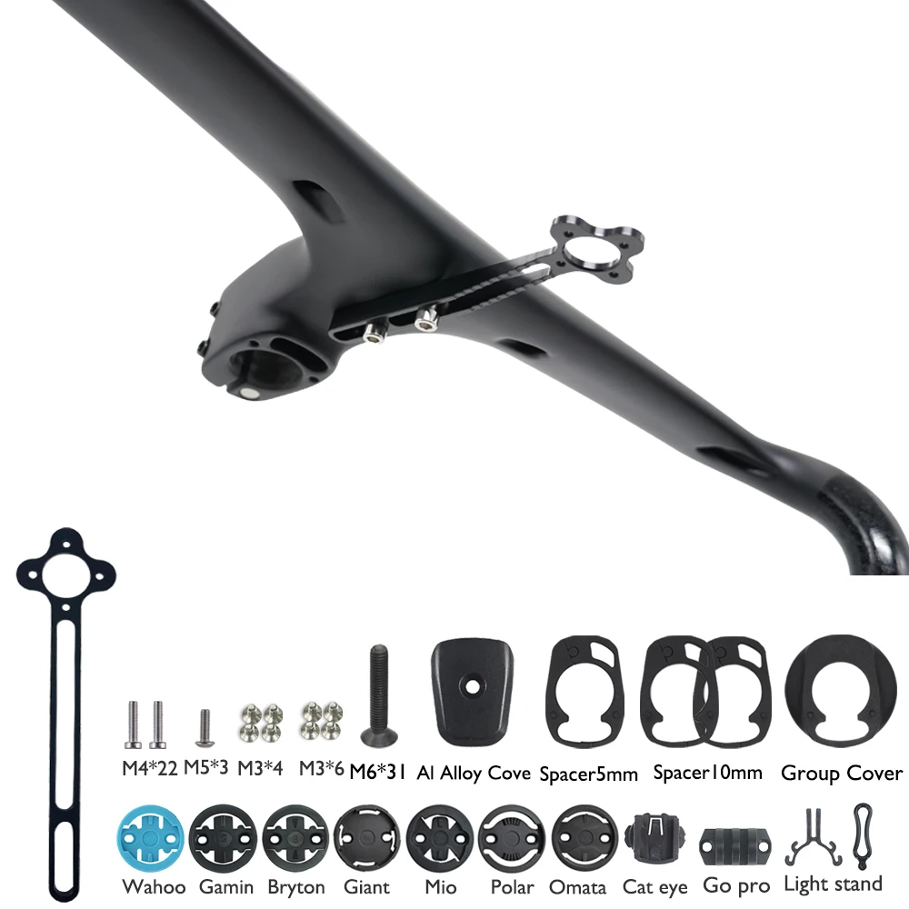 ODINZEUS T1000 carbon fiber integrated handlebar road bike handlebar internal routing 28.6mm suitable for round head frame - Image 3