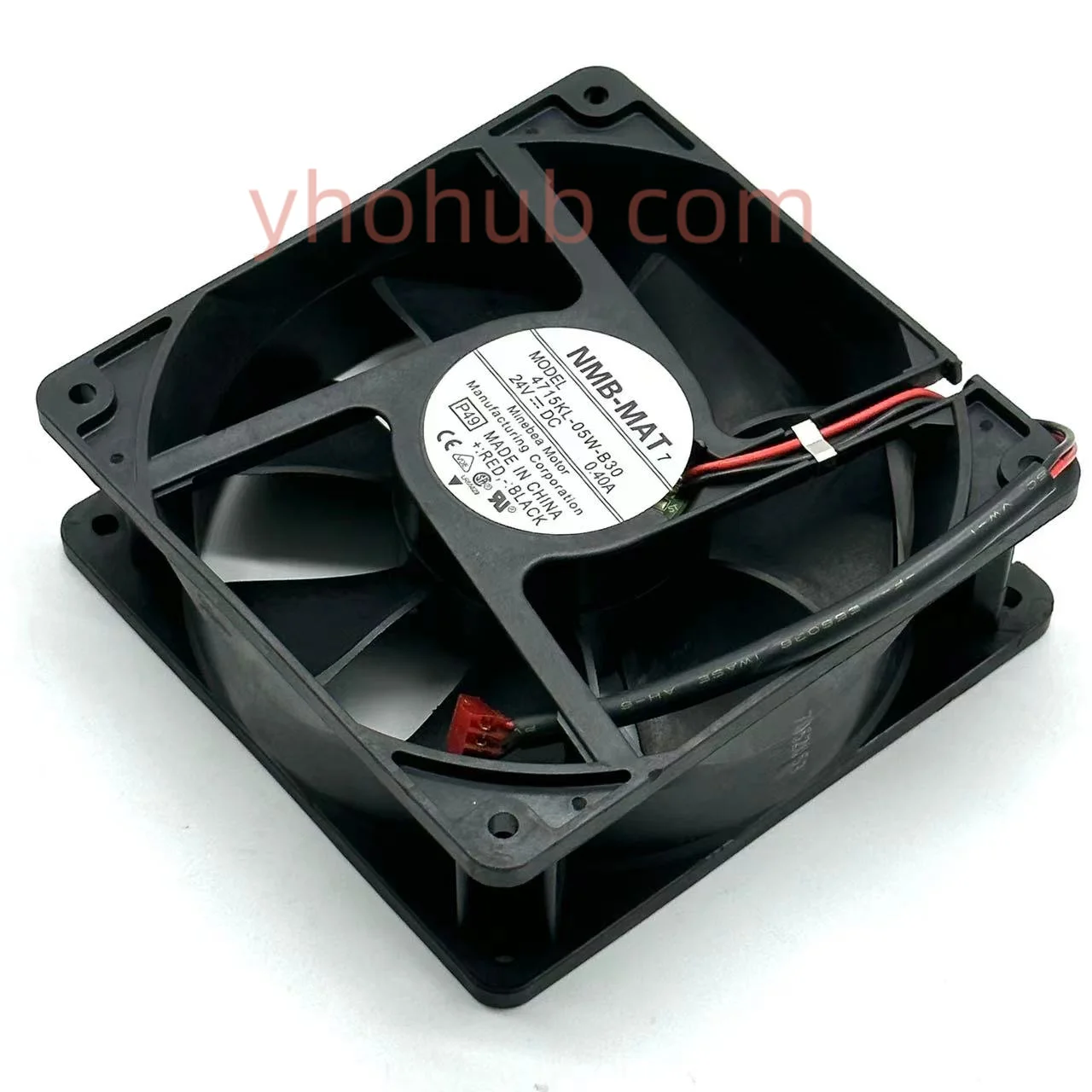 

NMB-MAT 4715KL-05W-B30 P49 DC 24V 0.40A 2-Wire 120X120X38mm Server Cooling Fan