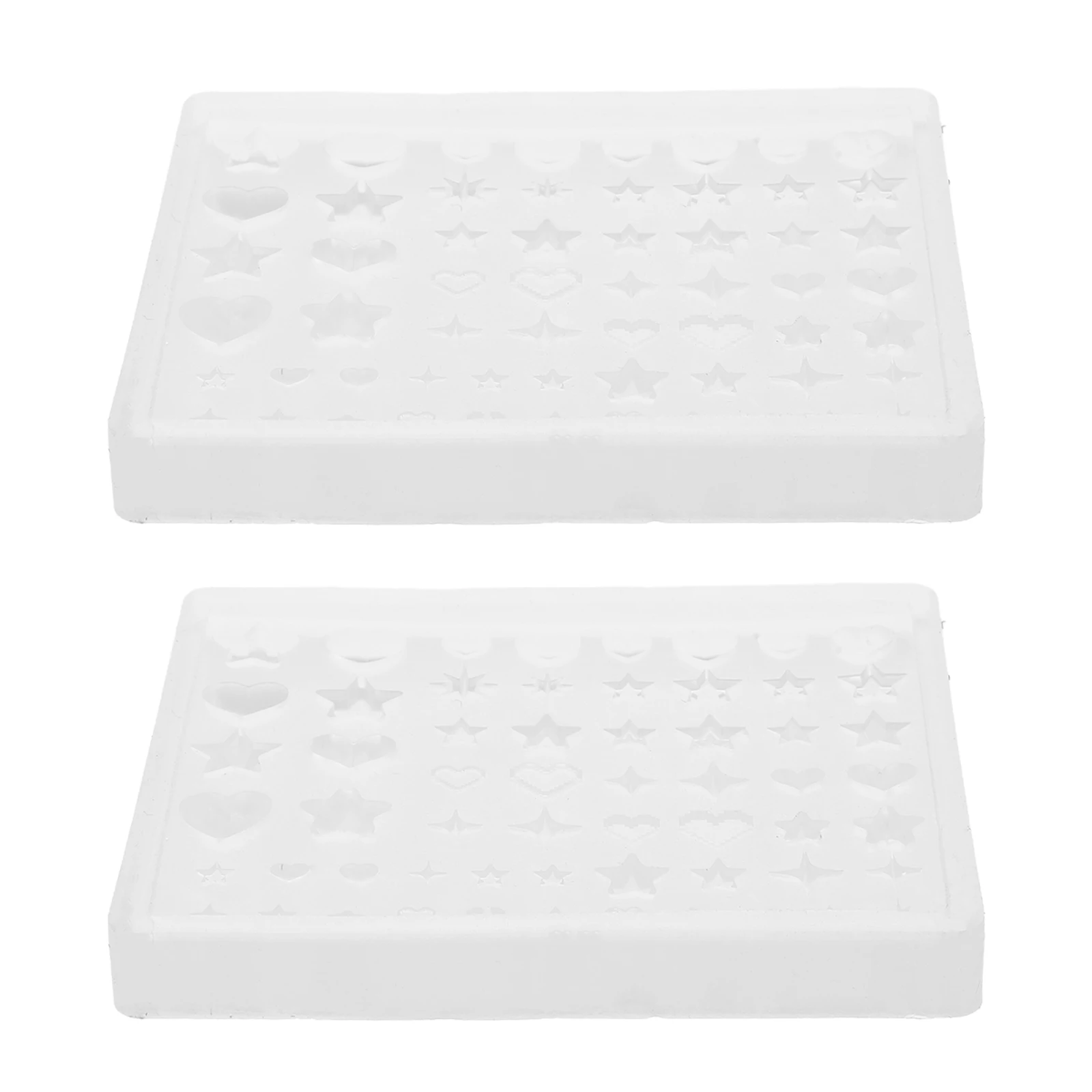 

2pcs Silicone Nail Art Molds Star Heart Shapes 3D Layered Effect Easy Demolding Durable Flexible Tools Gel Resin Casting Molds