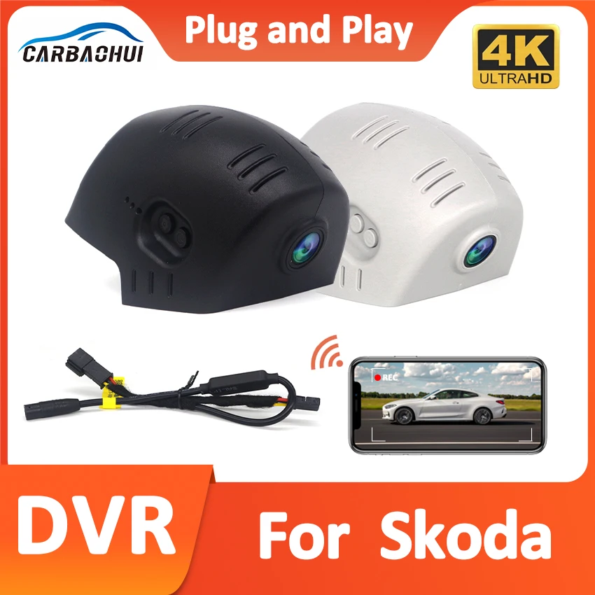4K UHD 2160P Car DVR Dash Cam Wifi Front Camera Plug and play For Skoda Octavia 4 Mk4 NX 2019 2020 2021 2022 2023 2024 APP
