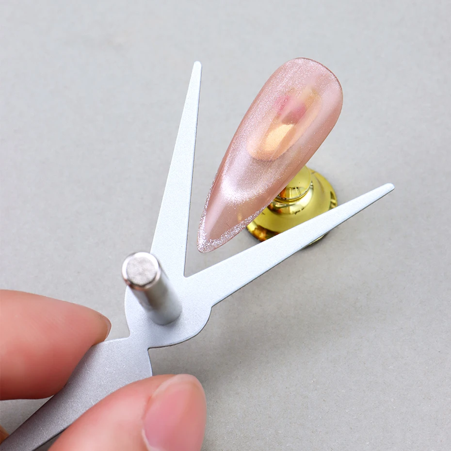 Ensemble d'aimants œil de chat, 2 pièces, outils magnétiques pour ongles en forme de ciseaux à Double tête, effet de pointes françaises, vernis Gel magnétique, manucure pour Nail Art