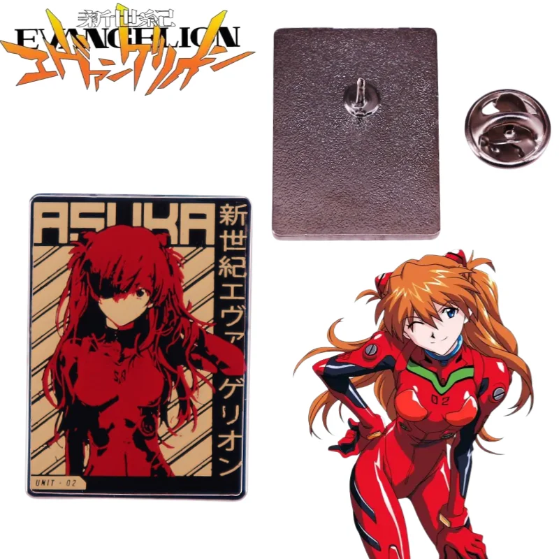 نيون جينيسيس إيفانجيليون أسوكا لانغلي سوريو بروش معدني إبداعي عالي القيمة ملصق كرتوني شارة فنية ملحقات حقيبة مدرسية
