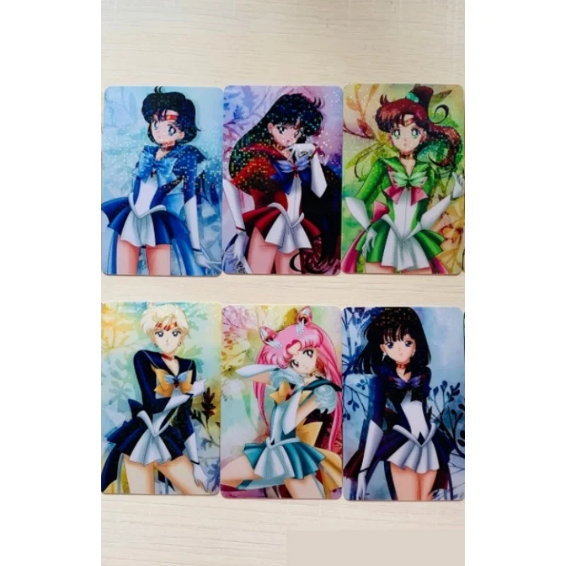 10 arkuszy Sailor Moon Flash Card Tsukino Usagi Kino Makoto Chibiusa Diy Stickable Series Action Toy Figures Anime Game Collection