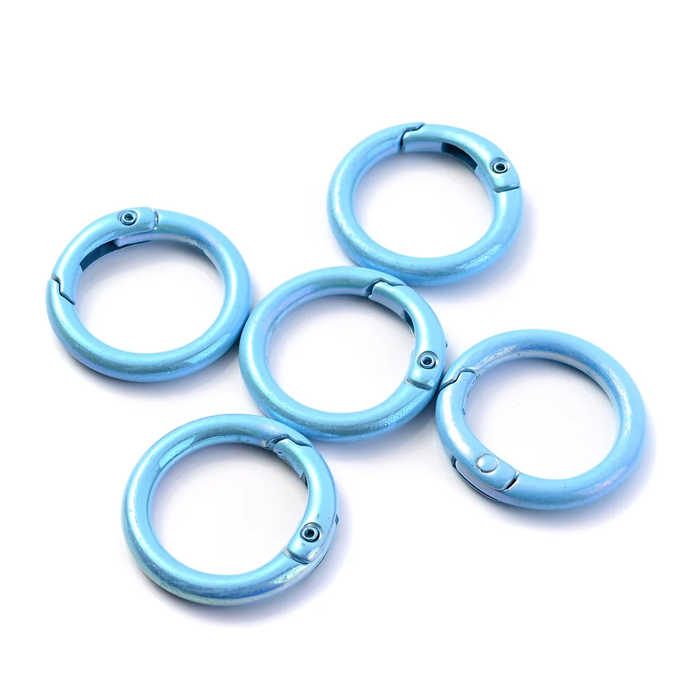 5pcs Colorful AB Round Spring Gate Ring Connectors