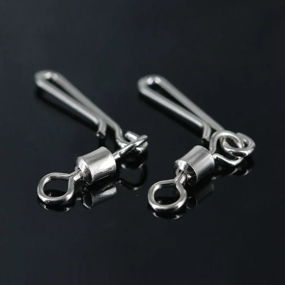 10-50Pcs Fishing Swivels Snap Fishing Rolling Swivel Barrel Snap lures Connector Saltwater Fishing Clip Snap Trolling Tackle image 6