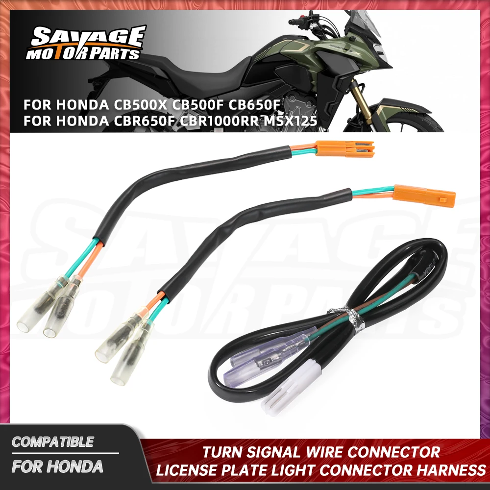 

CB500X CB500F 2024 License Plate Light Cable Plug Connector For Honda CB650F CBR1000RR MSX125 GROM Turn Signal Wire Connector