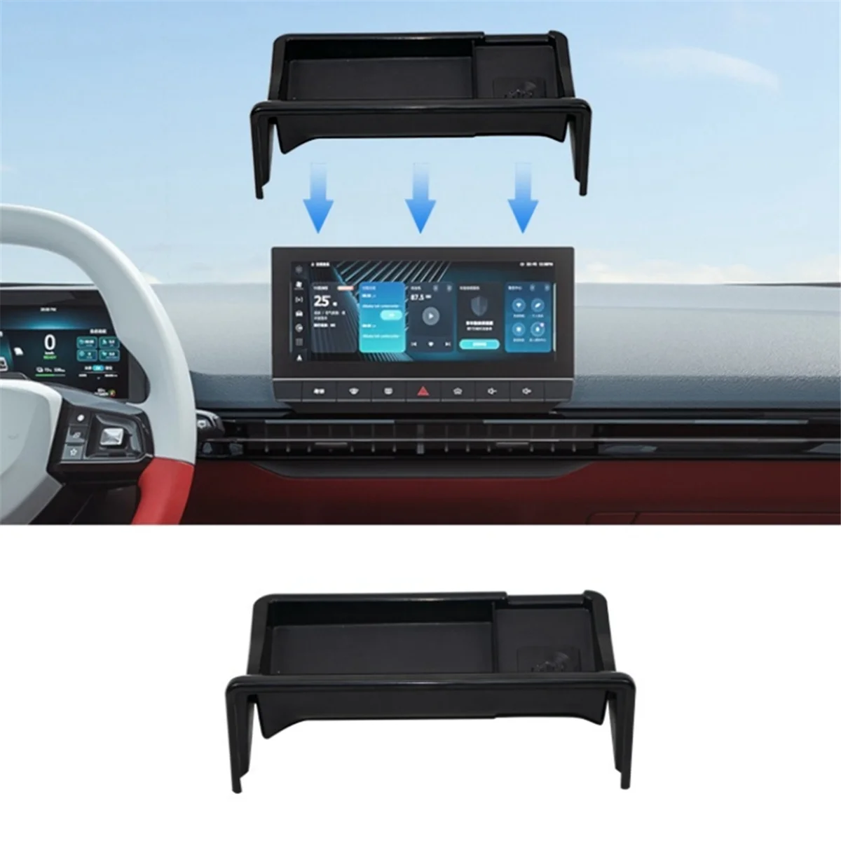 For MG 4 EV Mulan 2023 2024 Central Console Navigation Screen Organizer Tray Tissue Storage Box Interior Accessories