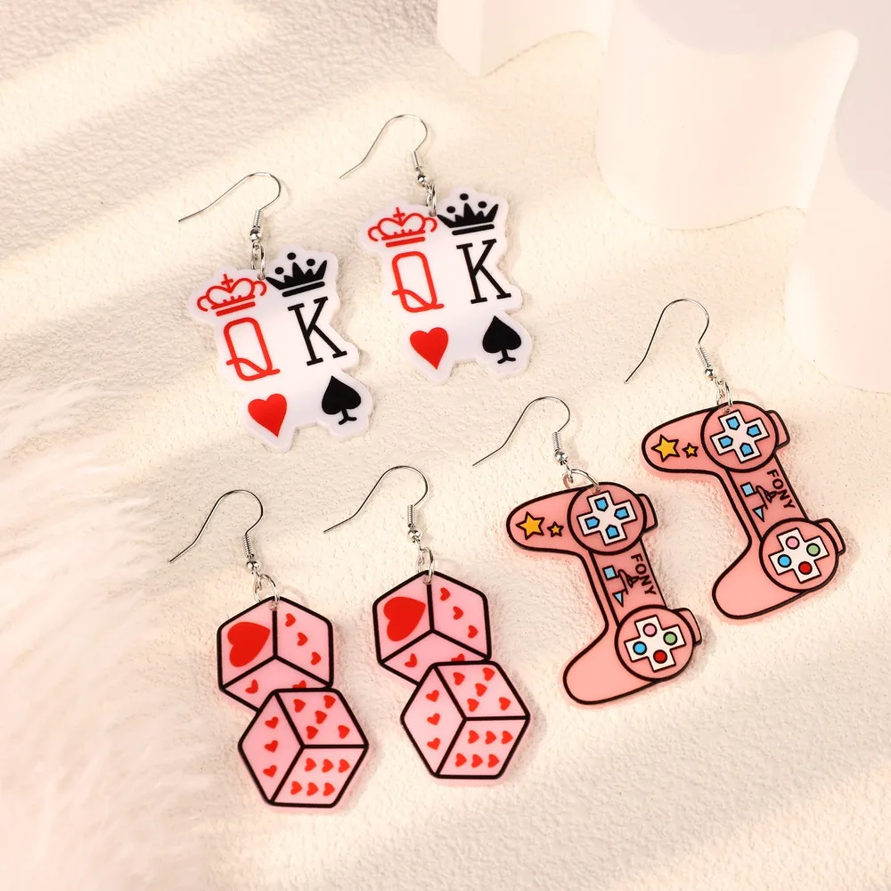 New Game Controller Dice Acrylic Ear Hook Earrings Video Game Earrings Personalized Girl Earrings Wholesale Jewelry Accessories