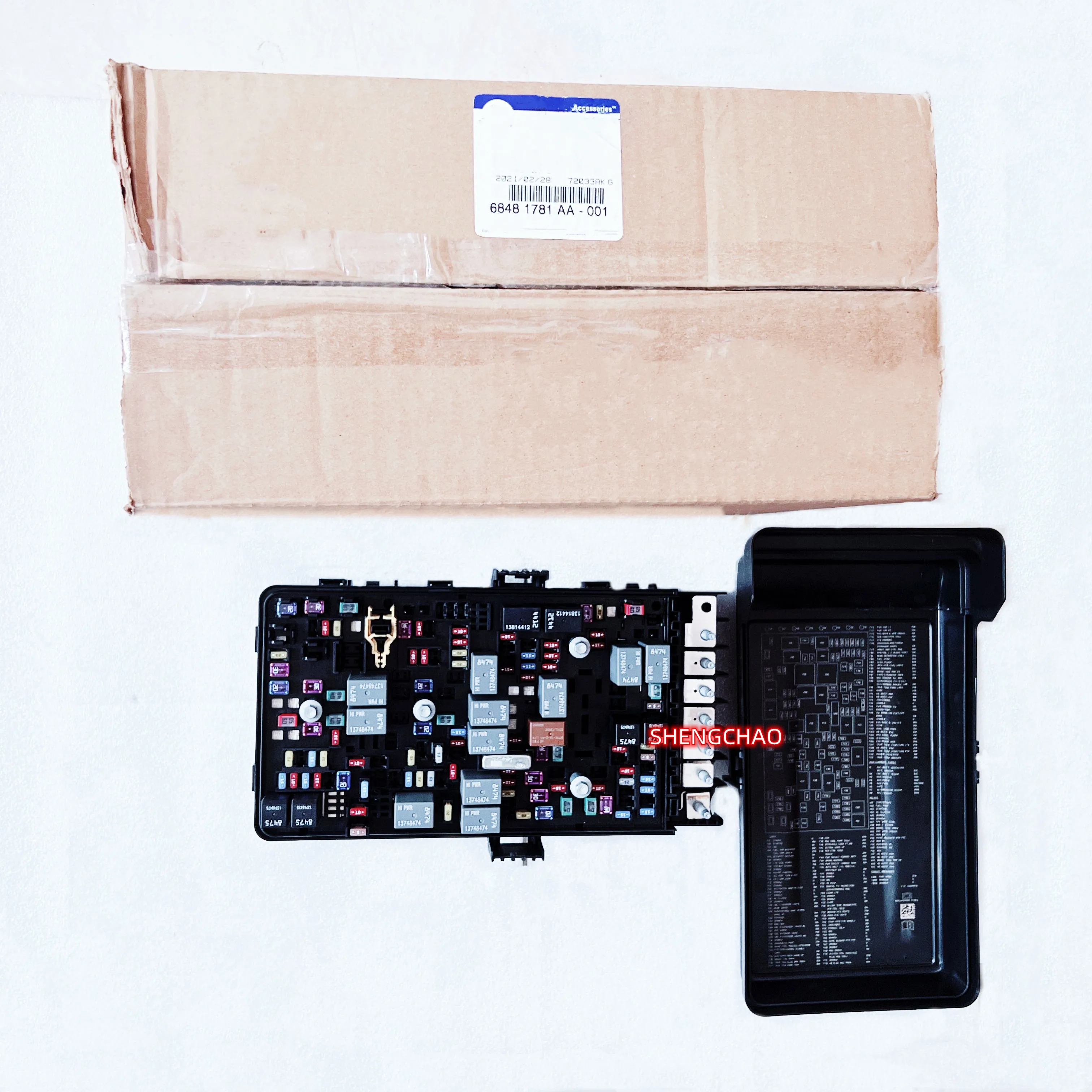 WAP02 Distribution Center (Fuse Box Assembly) ,68481784AB, 68481781AB, Suitable For:  Wrangler JL, J6，2021-2025