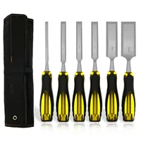 6Pcs Wood Chisel Set Alloy Woodworking Carving Chisel Tool with Anti Slip Handle Carpenter Carving Hand Tool for DIY Projects
