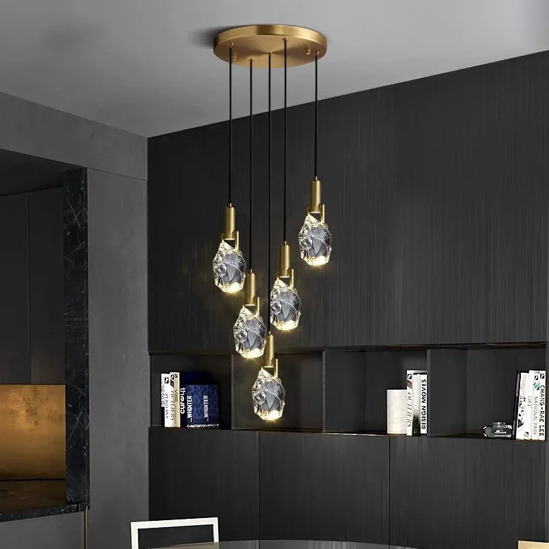 2026 ديكور المنزل الحديث أدى أضواء قلادة ضوء مصابيح للدرج الثريات لغرفة المعيشة شنقا ضوء الإضاءة الداخلية