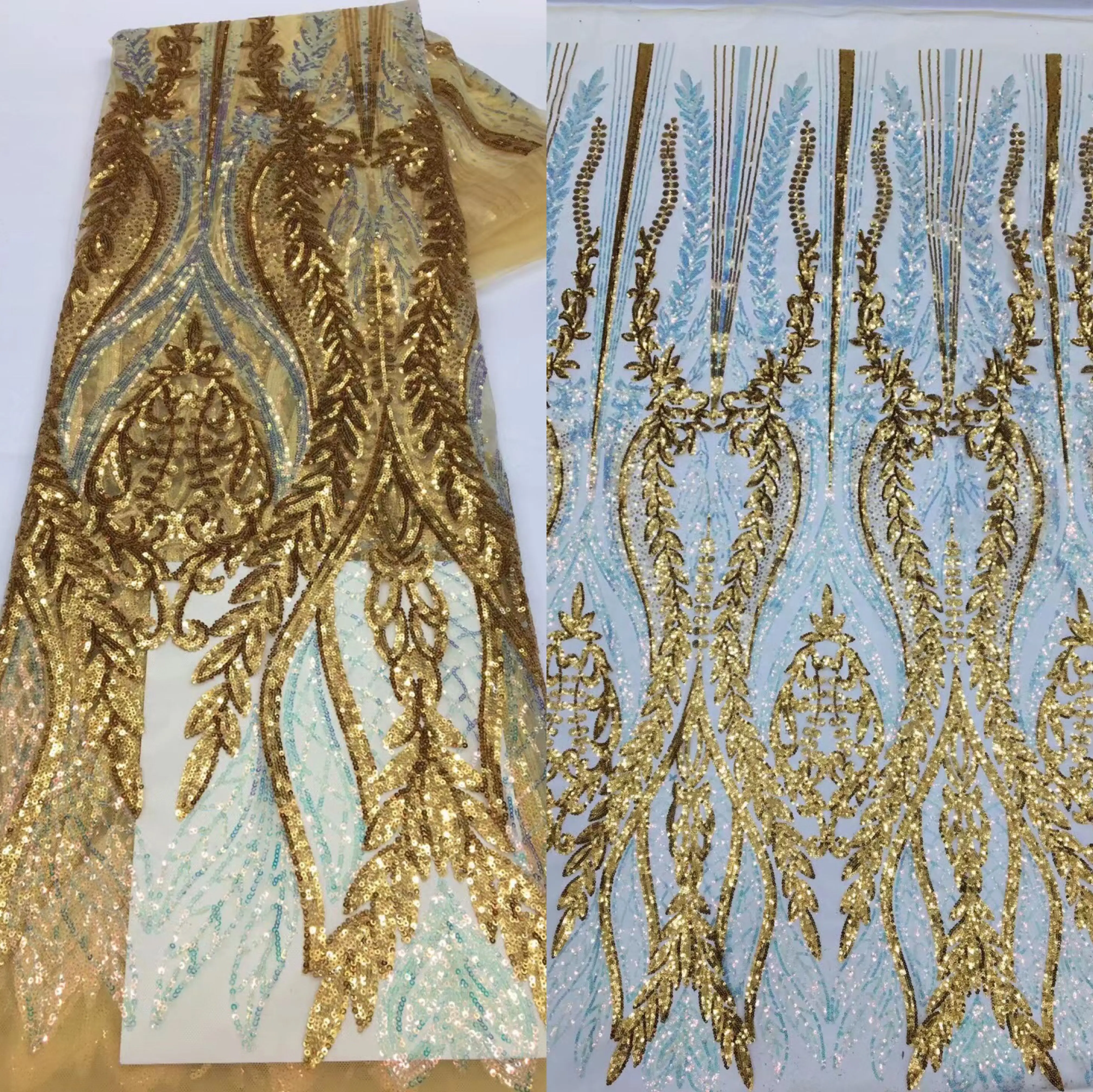 

African Tulle sequins Lace Fabric J-1302187 High Quality Nigerian French Lace Fabric For Wedding Party Dress