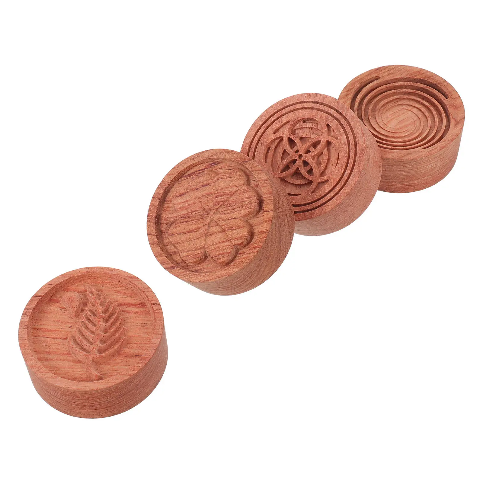 4Pcs Wood Passive Essential Oil Diffuser Compact 2 Inch No Electricity Natural Aroma Diffuser for Car Yoga Home Office Fragrance
