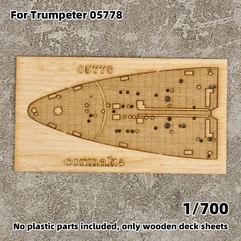 Modell-Upgrade-Teile: Lasergeschnittene Holzdeckplatte mit selbstklebender Ankerkette für TRUMPETER 05778 Battleship RN Littorio 1/700 – Detail 1