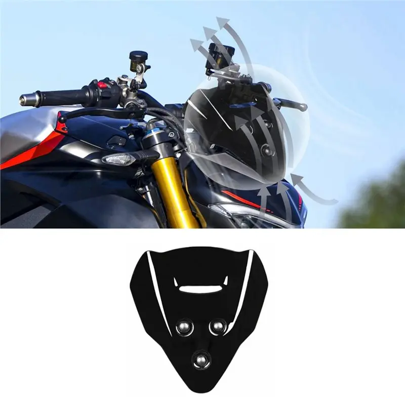 A98M Motorcycle Windscreen Windshield For Ducati Streetfighter V4 V4S V4SP 2020-2023 Air Flow Deflector Wind Deflectors