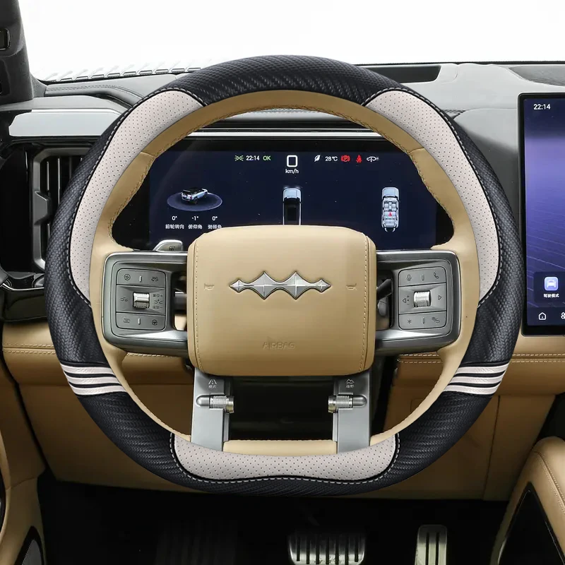 D Shape Leather Car Steering Wheel Cover For BYD Equation Leopard 3 5 7 8 2024 2025 Auto Accessories