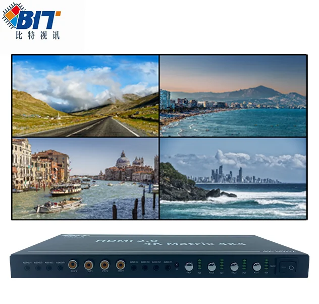 

Hot Sale 4K@60Hz Edid 2X2 4X4 Audio Matrix -Hdmi Switcher 4 In 4 Out Hdmi Splitter For Tv