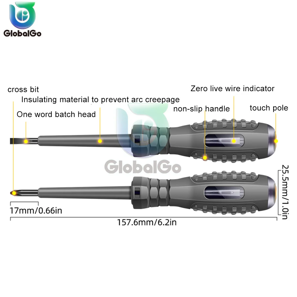 Voltage Detector Test Pen Induced Electric Screwdriver Probe Zero Live Wire Detection Sensor Household Tester