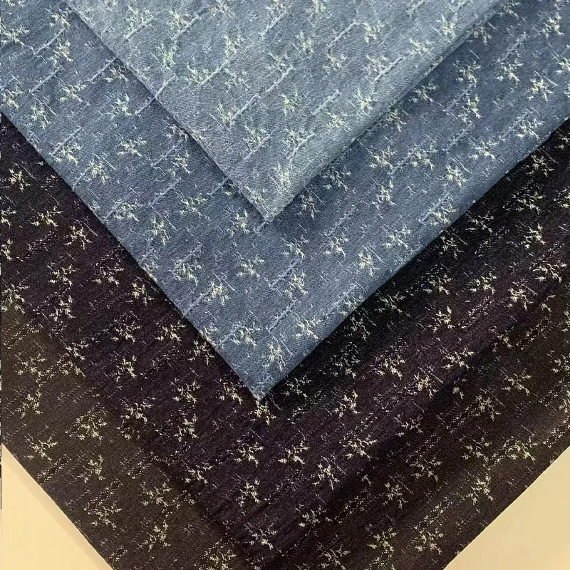 

Denim Fabric Thickened Jacquard Washed Denim For Sewing Dresses Bags Pants bags hats DIY Denim Fabric