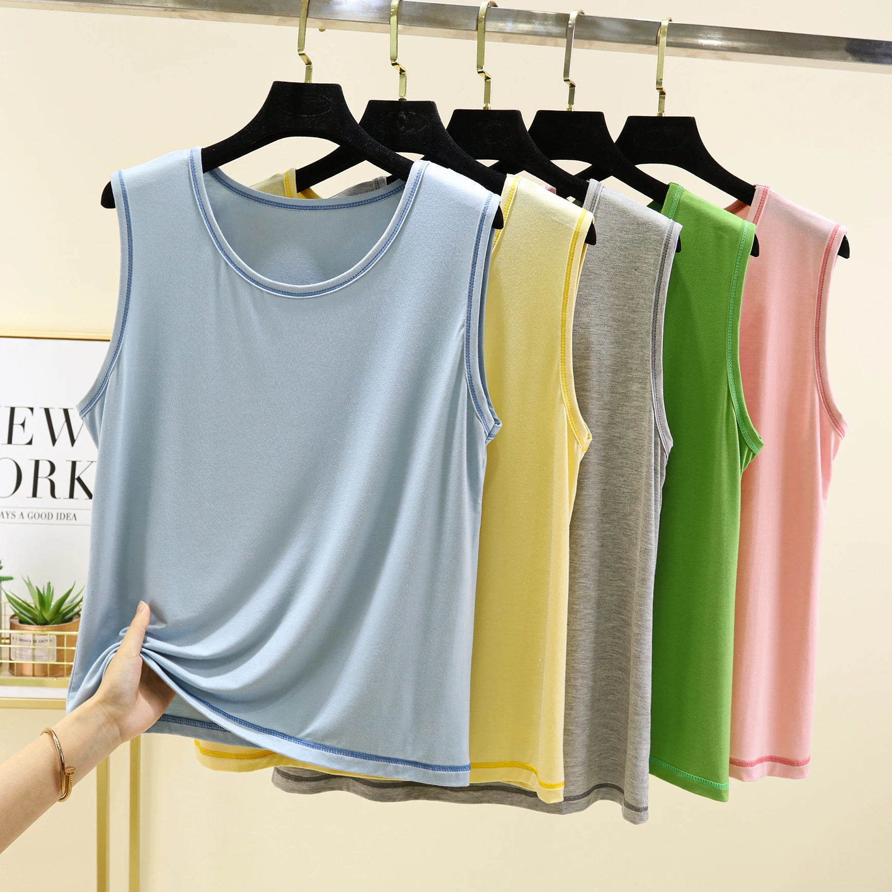 مشروط تانك القمم المرأة الصيف رقيقة Svel حزام عادية فضفاض حجم كبير قاعدة التخسيس irt ملابس خارجية مريحة للتنفس #1