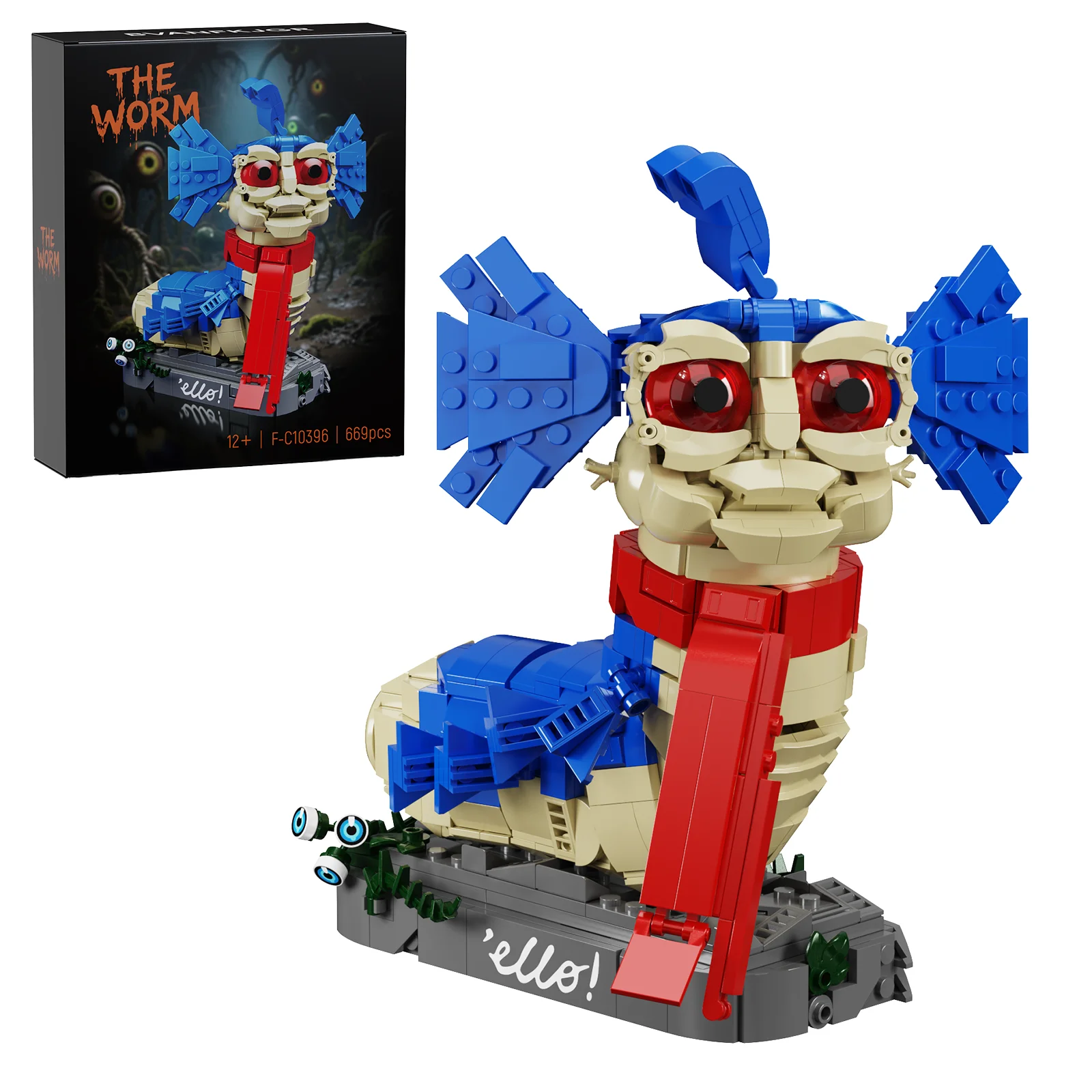 

Worm Monster Building Block Set Fantasy Film Ello William Figure Model Toys Gifts for Fans Kids Boys and Girls (669pcs)