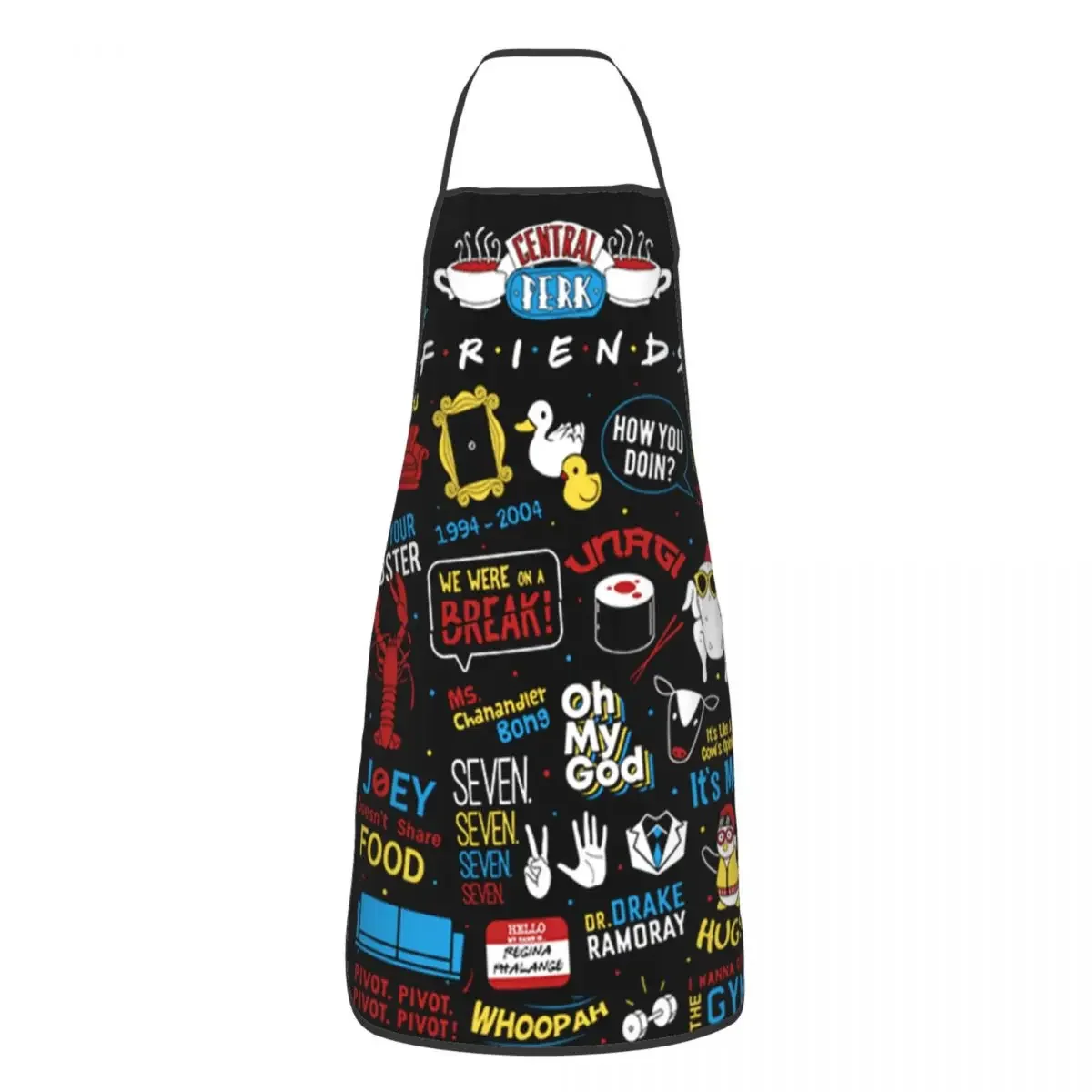 TV Show Friends Symbol Funny Aprons for Men Women Adult Unisex Kitchen Chef Bib Tablier Cuisine Cooking Baking Gardening