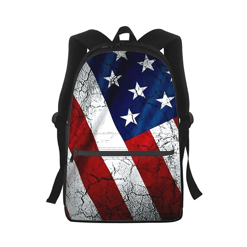 Bandeira americana dos eua das mulheres dos homens mochila impressão 3d moda estudante saco de escola portátil mochila crianças viagem bolsa de ombro