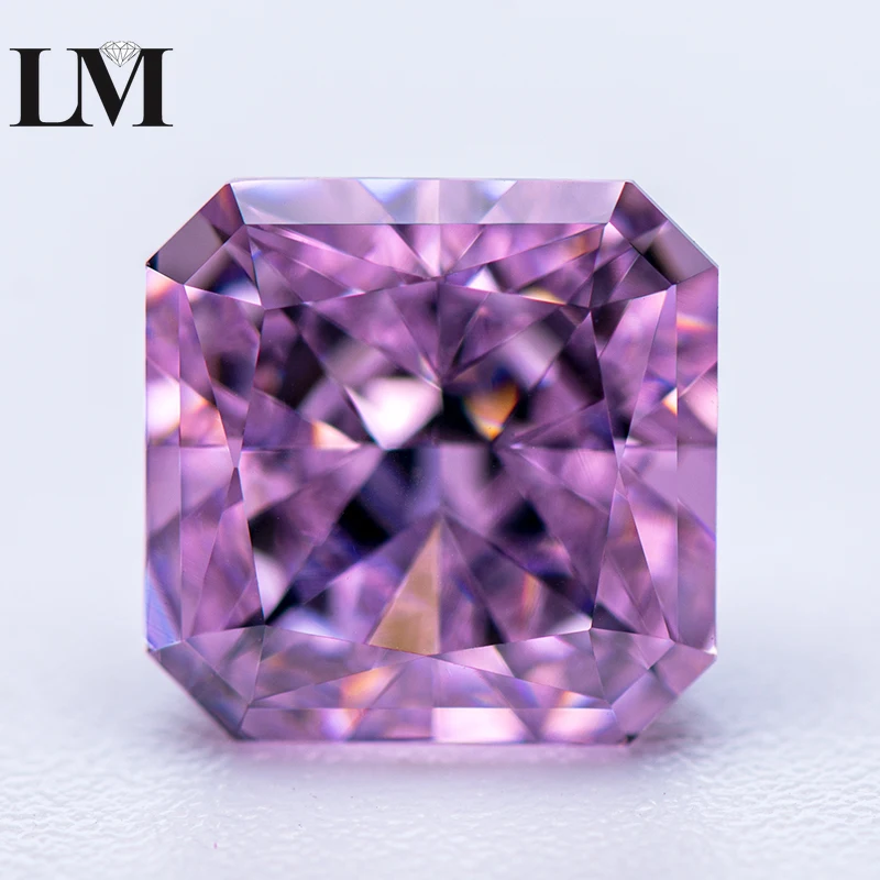 

Cubic Zirconia Stone Asscher Shape 5A Grade Light Pink Color 4k Crushed Ice Cut Loose Synthetic Cz Gemstone Charms Women Jewelry