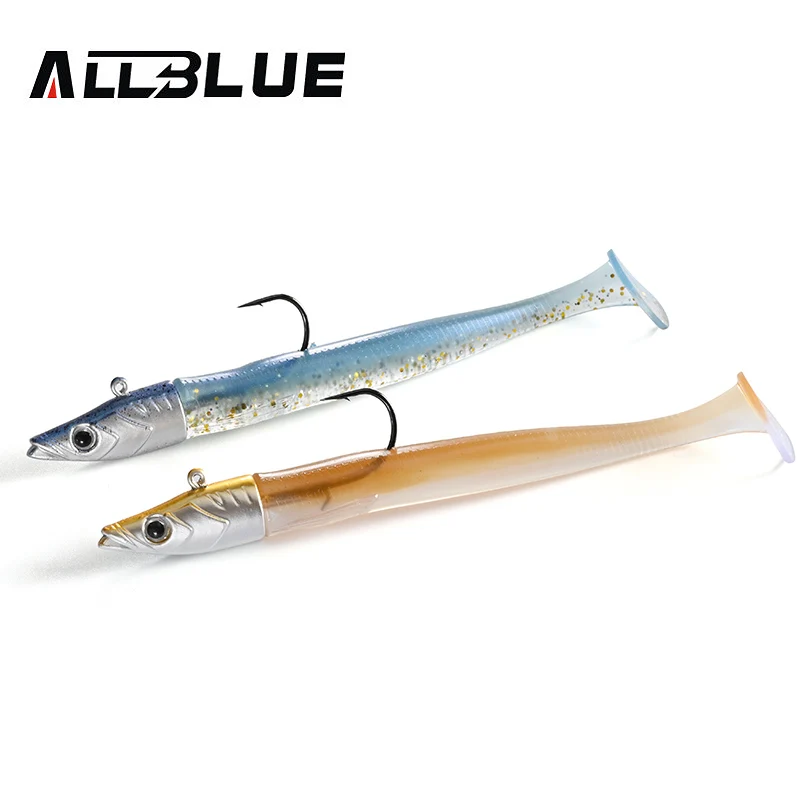 ALLBLUE Tidal Eely Shad 13cm 22g Leurre souple de pêche au style anguille, queue à pagaie, hameçon jig head, vibrations en vinyle, appât artificiel, équipement pour eau salée