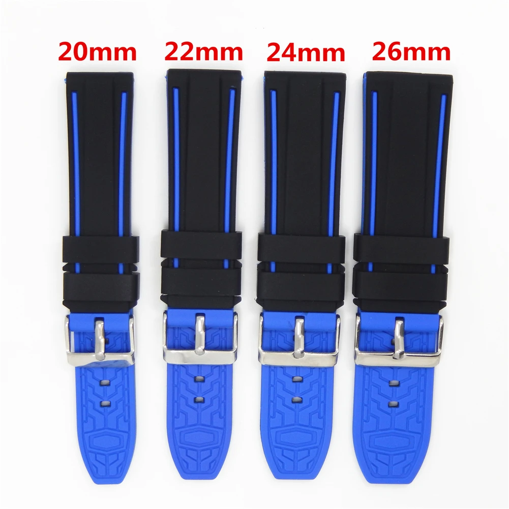สายนาฬิกาซิลิโคนนิ่มอเนกประสงค์ขนาด20 22 24 26มม. สำหรับ Samsung Galaxy Watch สำหรับ Huawei Xiaomi สำหรับ Garmin Watch Band Bra