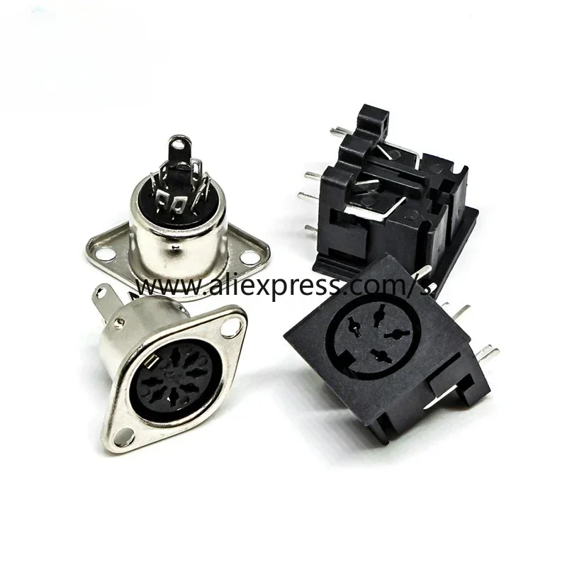 5PCS Terminal 3/4/5/6/7/8P Pin/Core Midi Male Connector Female Connector Plug Computer Large Keyboard Mouse Socket Din