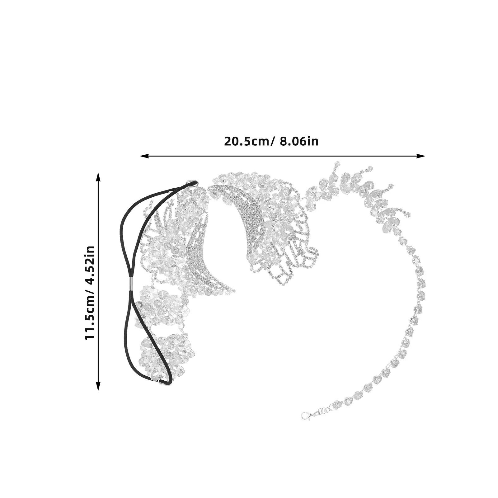 Rhinestone Masquerade Mask Bling Venetian Half Face Mask for Prom Ball Mardi Gras Halloween Carnival Party Dress-Up