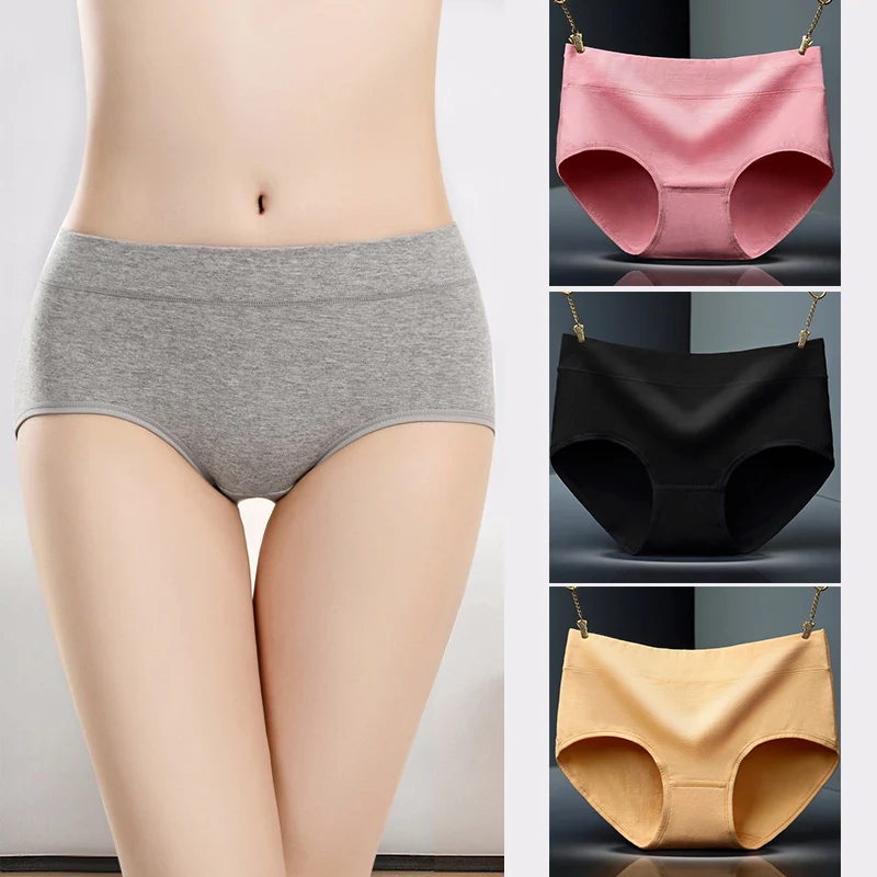 

Sexy women's cotton underwear with multiple colors medium waist graphene women triangle pants plus size fat sister lingerie