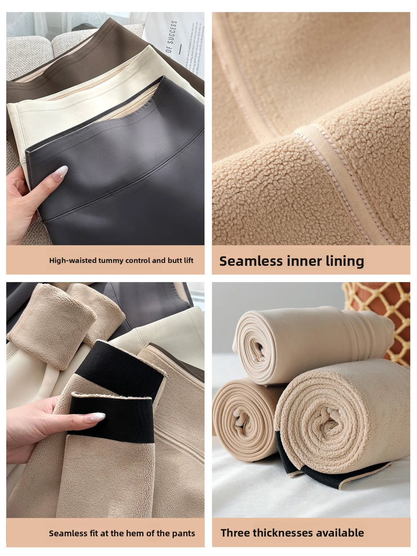 plus Size Fce Lined ark Pants Women's High Waist Long Yoga Pants Slimming Tummy Control Butt Lifting Base Layer Trousers