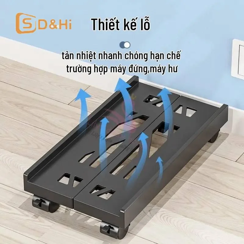 Picture 5: Desktop Computer Case Stand Base Telescopic Bracket Case Tray Caster Height-Adjustable Storage Rack