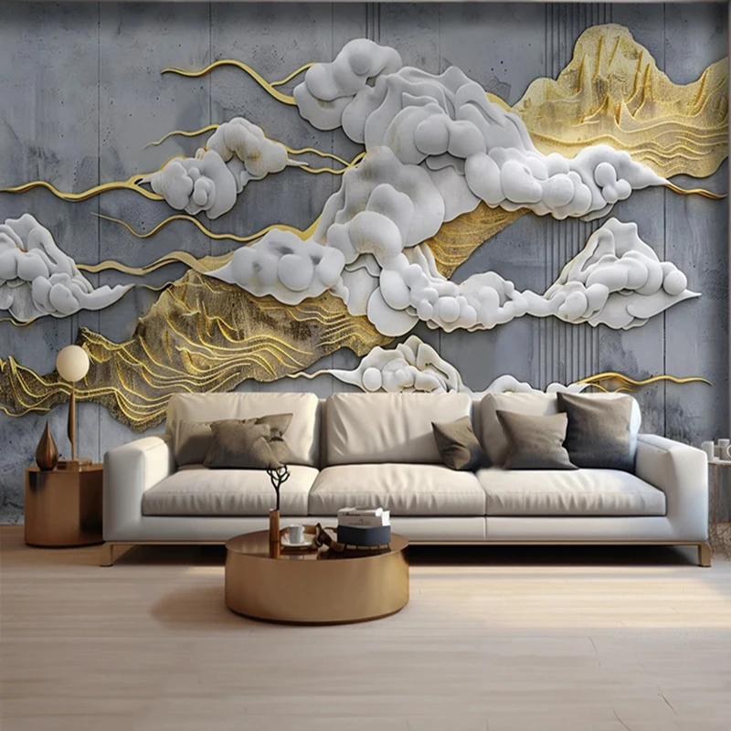 Custom Size Chinese Style 3D Wall Mural Wallpaper for Living Room TV Background Bedroom Decorative Wall Paper Home Wall Decor