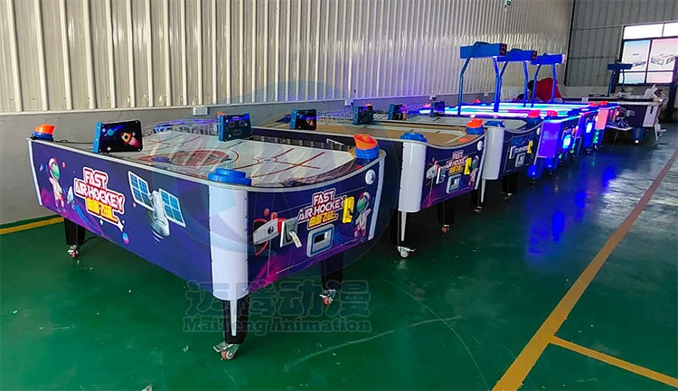 U Design Curved Surface Puck Arcade Mesa Air Hockey Table Arcade Electronic Scorer Sport Game Machine