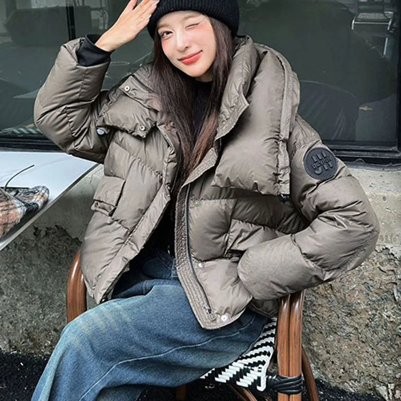 Winter Warm Lapel Women's Down Jacket 2025 New Fashionable Design Sense Thickened Style White Duck Down Women's Down Jacket H648