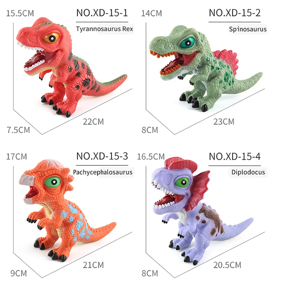 Caoutchouc souple presser son dinosaure tyrannosaure presser dinosaure modèle jouet éducation précoce Mini stégosaure modèle garçons cadeau