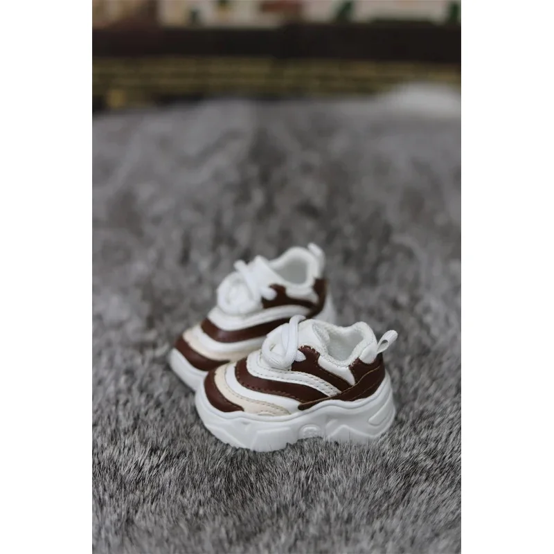 

Обувь для кукол BJD 1/4 1/6: повседневные кожаные спортивные туфли на толстой подошве для мальчиков и девочек, коричневые, высококачественные подарки, аксессуары