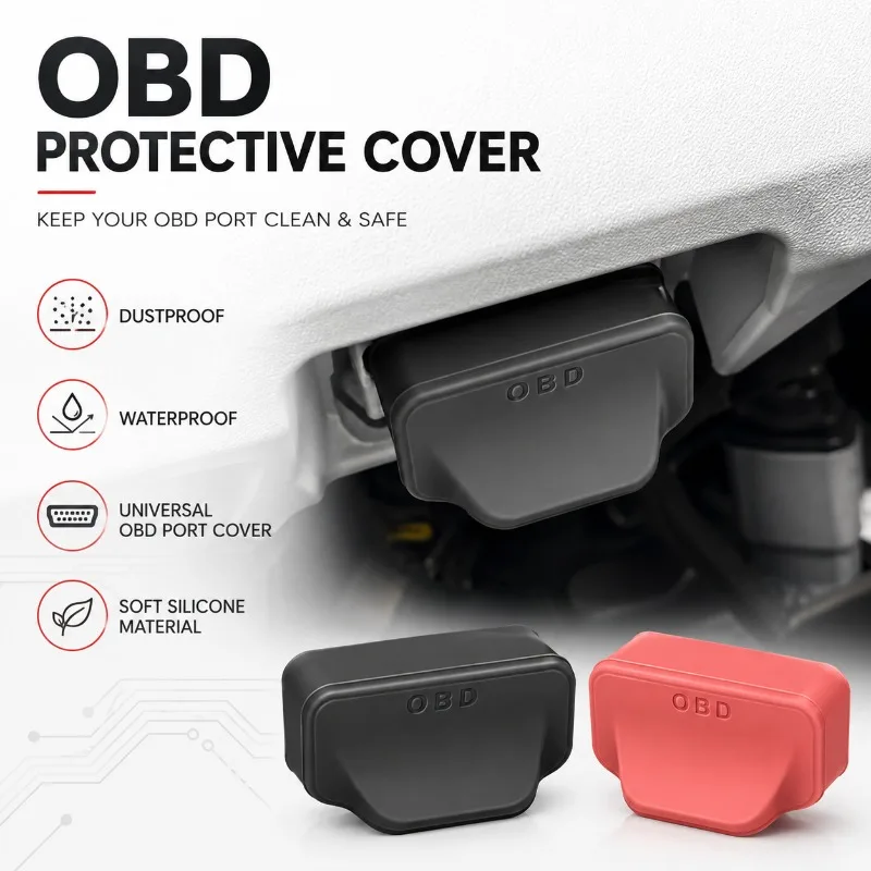 Universal OBD Port Cover Silicone Dustproof Waterproof Protective Cap Diagnostic Interface Guard for Car SUV EV Accessories