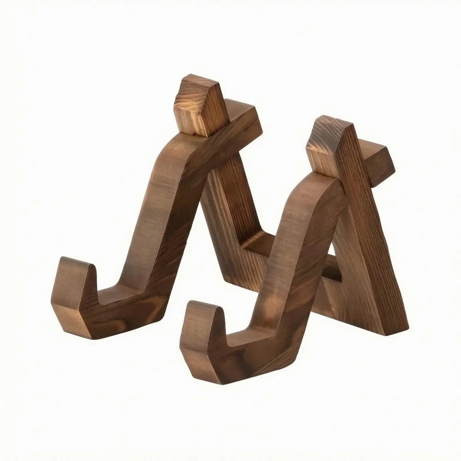 Pyramid Design Recipe Book Stand Wooden Holder for Cooking Dining Desk Use