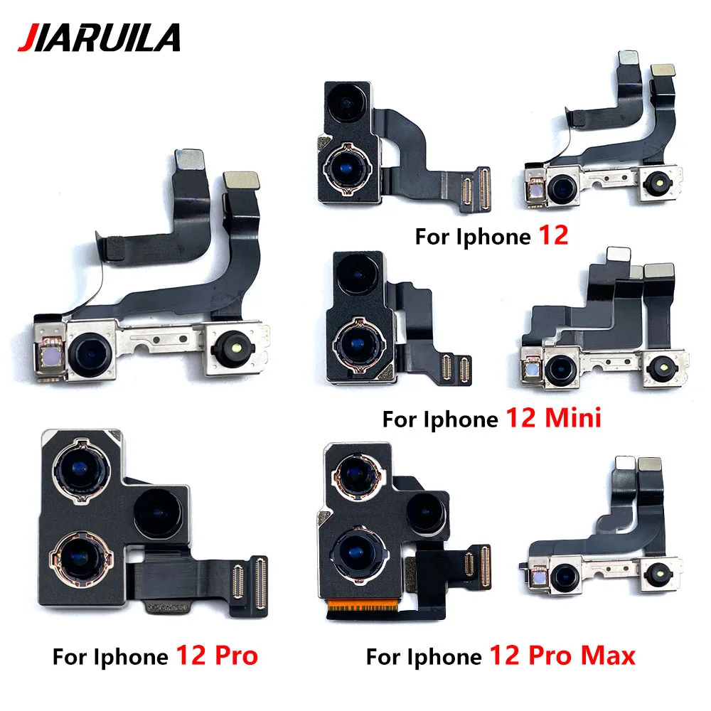 Good quality For IPhone 12 13 Pro Max 12mini Back Rear Camera Module Flex Cable + Front Facing Camera Replacement