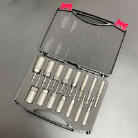 15Pcs 5.5-19mm Impact Socket Adapter 80mm Length Deepen Power Nut Driver Drill Bit Set for Power Tools 6.35Mm Hex Quick Adapter